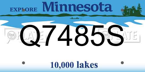 Q7485S Minnesota License Plate