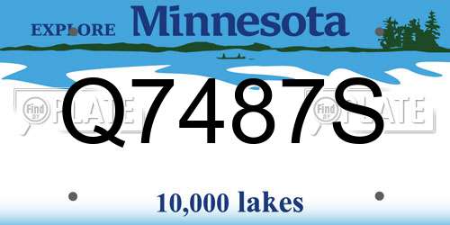 Q7487S Minnesota License Plate