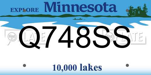 Q748SS Minnesota License Plate