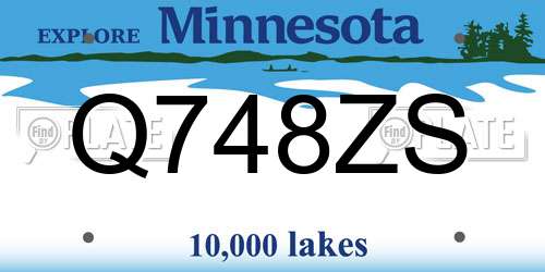 Q748ZS Minnesota License Plate
