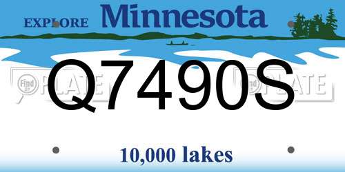 Q7490S Minnesota License Plate