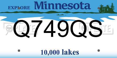 Q749QS Minnesota License Plate
