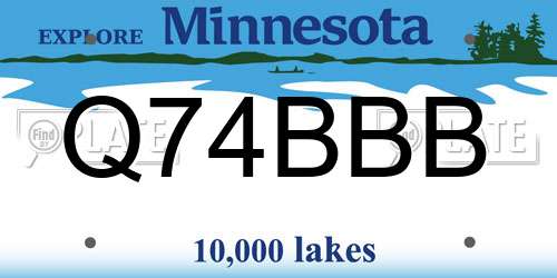 Q74BBB Minnesota License Plate