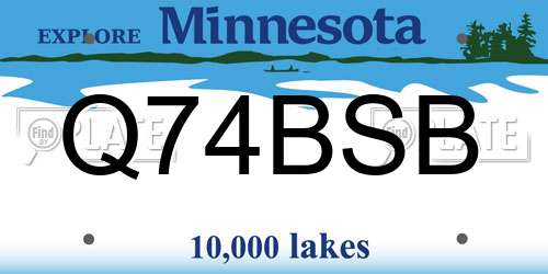 Q74BSB Minnesota License Plate