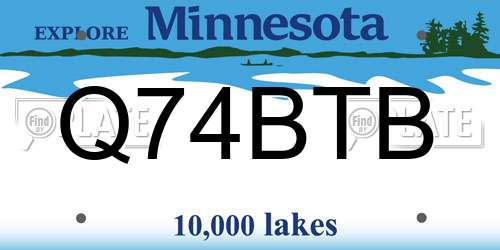 Q74BTB Minnesota License Plate
