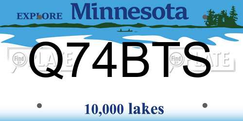 Q74BTS Minnesota License Plate