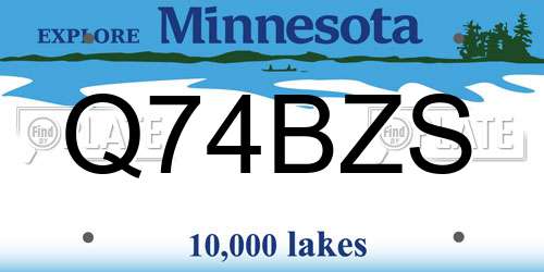 Q74BZS Minnesota License Plate