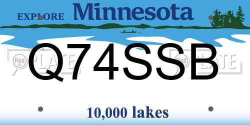 Q74SSB Minnesota License Plate