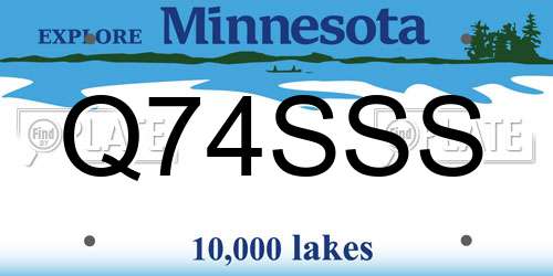 Q74SSS Minnesota License Plate