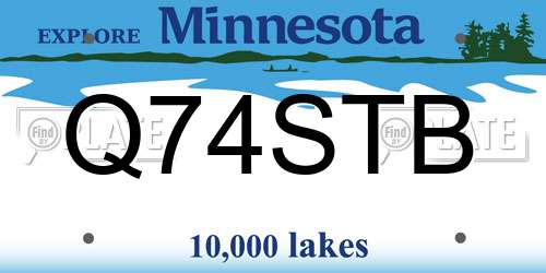 Q74STB Minnesota License Plate