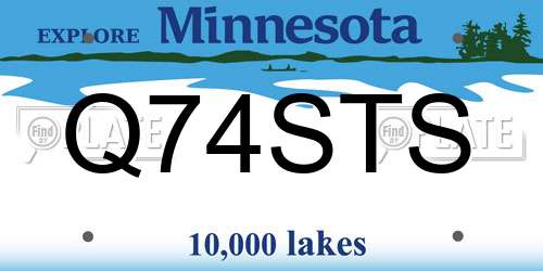 Q74STS Minnesota License Plate
