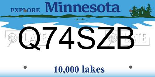 Q74SZB Minnesota License Plate