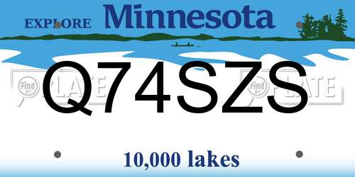 Q74SZS Minnesota License Plate