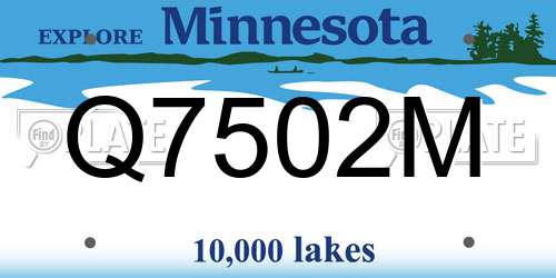 Q7502M Minnesota License Plate