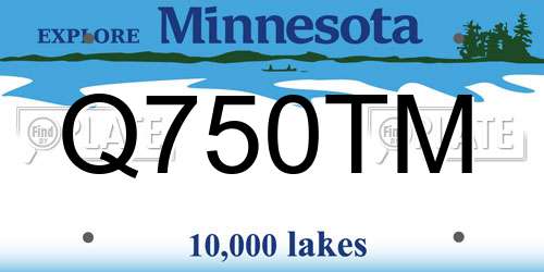 Q750TM Minnesota License Plate