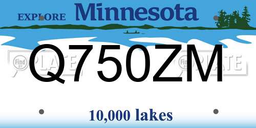 Q750ZM Minnesota License Plate