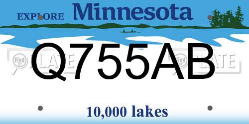 Q755AB Minnesota License Plate