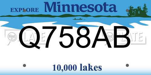 Q758AB Minnesota License Plate