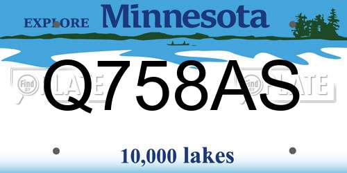 Q758AS Minnesota License Plate