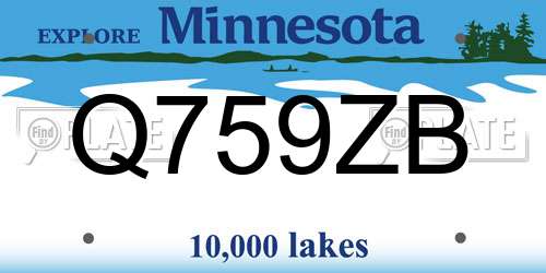 Q759ZB Minnesota License Plate