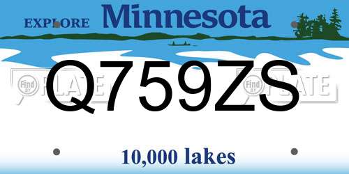Q759ZS Minnesota License Plate