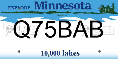 Q75BAB Minnesota License Plate