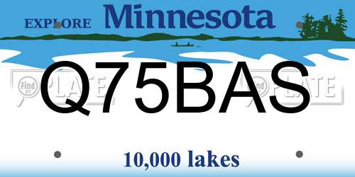 Q75BAS Minnesota License Plate
