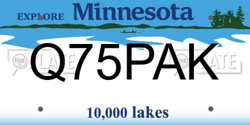 Q75PAK Minnesota License Plate