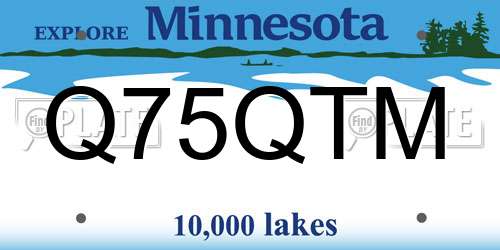 Q75QTM Minnesota License Plate