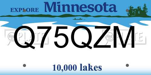 Q75QZM Minnesota License Plate