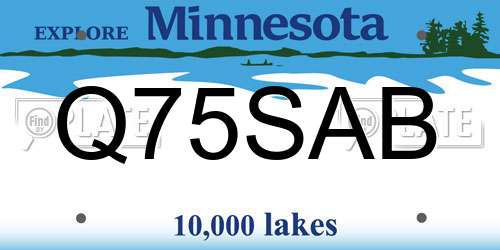 Q75SAB Minnesota License Plate