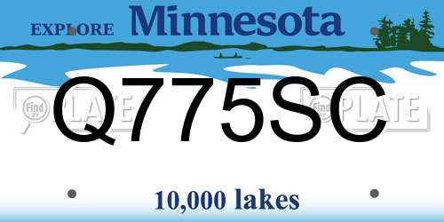 Q775SC Minnesota License Plate