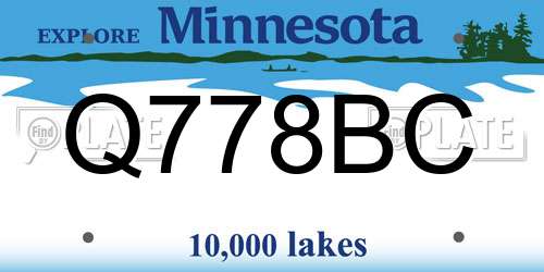 Q778BC Minnesota License Plate