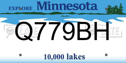 Q779BH Minnesota License Plate