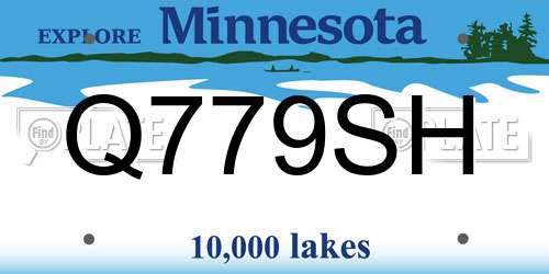 Q779SH Minnesota License Plate