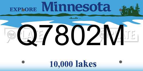 Q7802M Minnesota License Plate