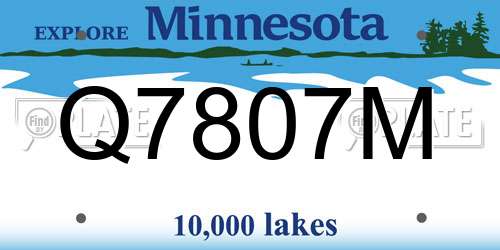 Q7807M Minnesota License Plate