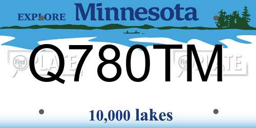Q780TM Minnesota License Plate