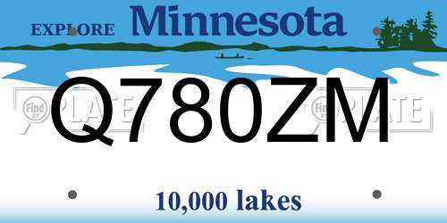 Q780ZM Minnesota License Plate