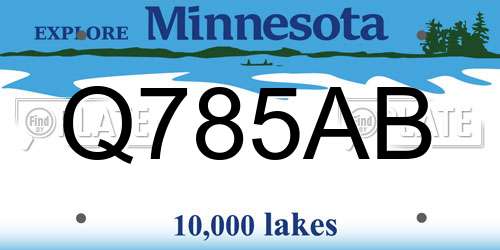 Q785AB Minnesota License Plate