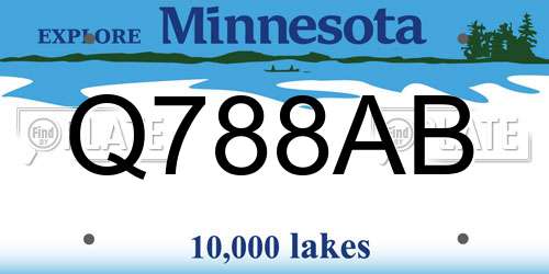 Q788AB Minnesota License Plate