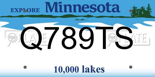 Q789TS Minnesota License Plate