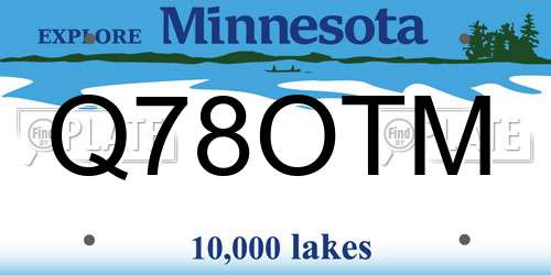 Q78OTM Minnesota License Plate