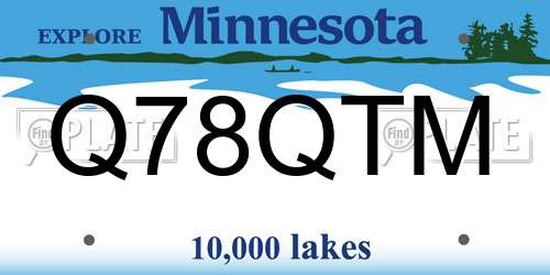 Q78QTM Minnesota License Plate