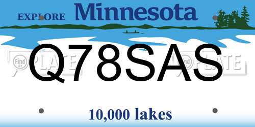 Q78SAS Minnesota License Plate