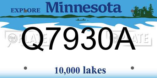 Q7930A Minnesota License Plate
