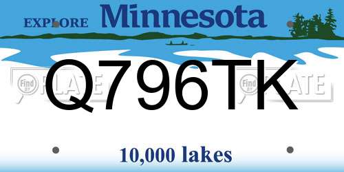 Q796TK Minnesota License Plate