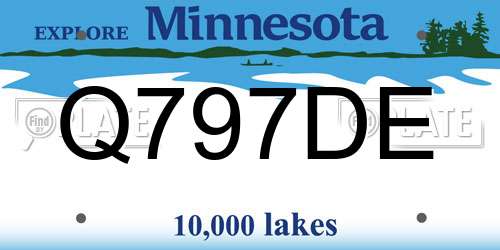 Q797DE Minnesota License Plate