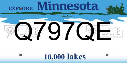 Q797QE Minnesota License Plate
