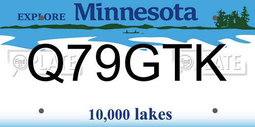 Q79GTK Minnesota License Plate